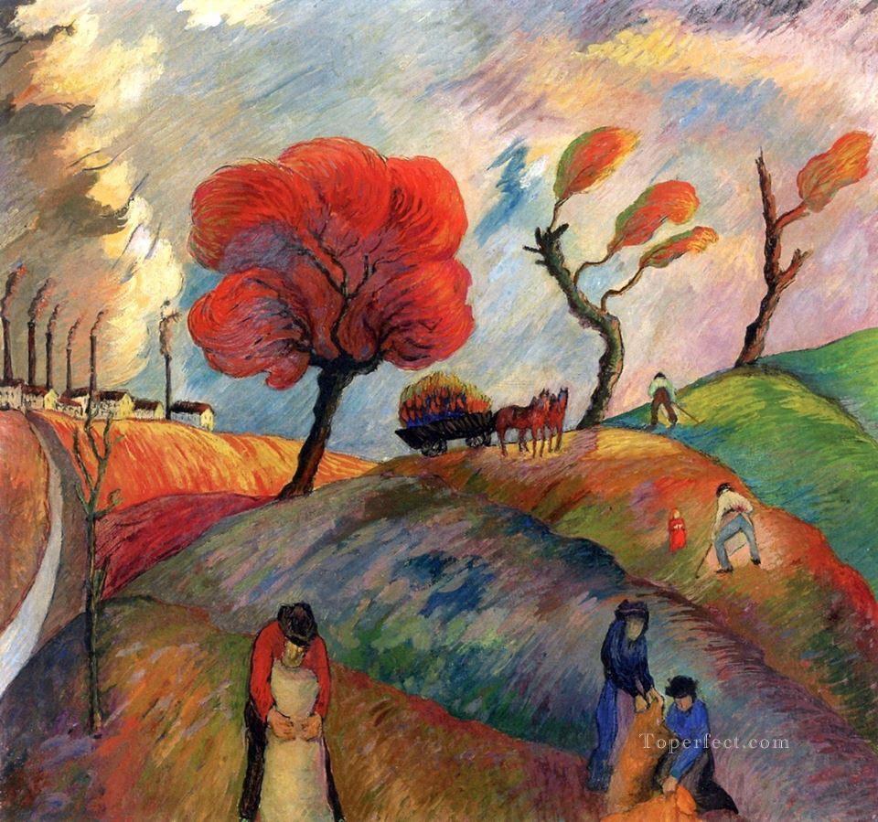 red trees Marianne von Werefkin Expressionism Oil Paintings